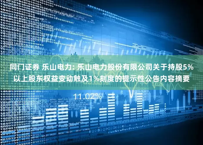 同门证券 乐山电力: 乐山电力股份有限公司关于持股5%以上股东权益变动触及1%刻度的提示性公告内容摘要