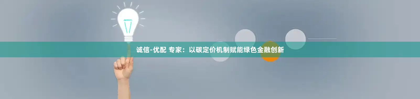 诚信-优配 专家：以碳定价机制赋能绿色金融创新