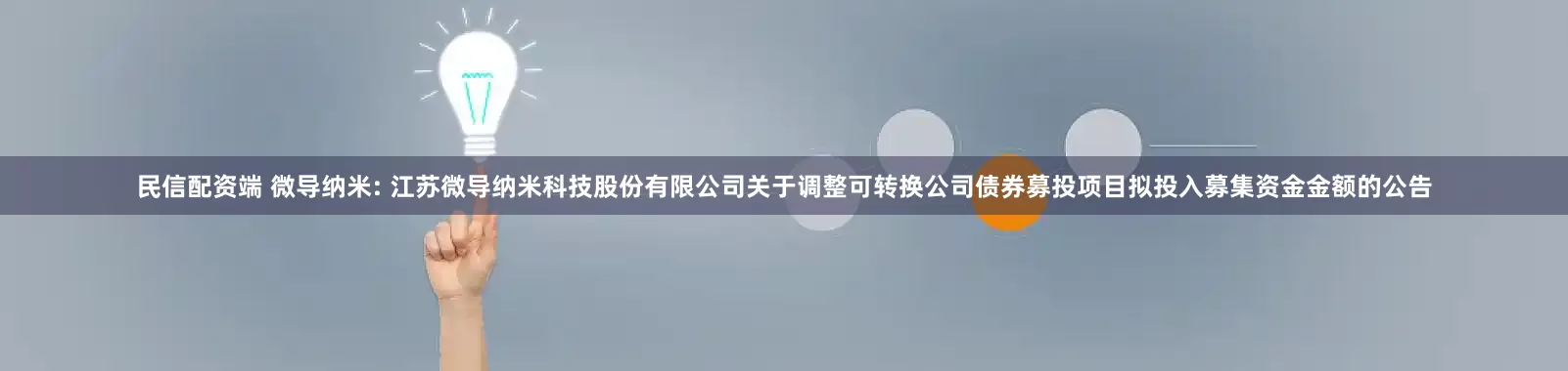 民信配资端 微导纳米: 江苏微导纳米科技股份有限公司关于调整可转换公司债券募投项目拟投入募集资金金额的公告